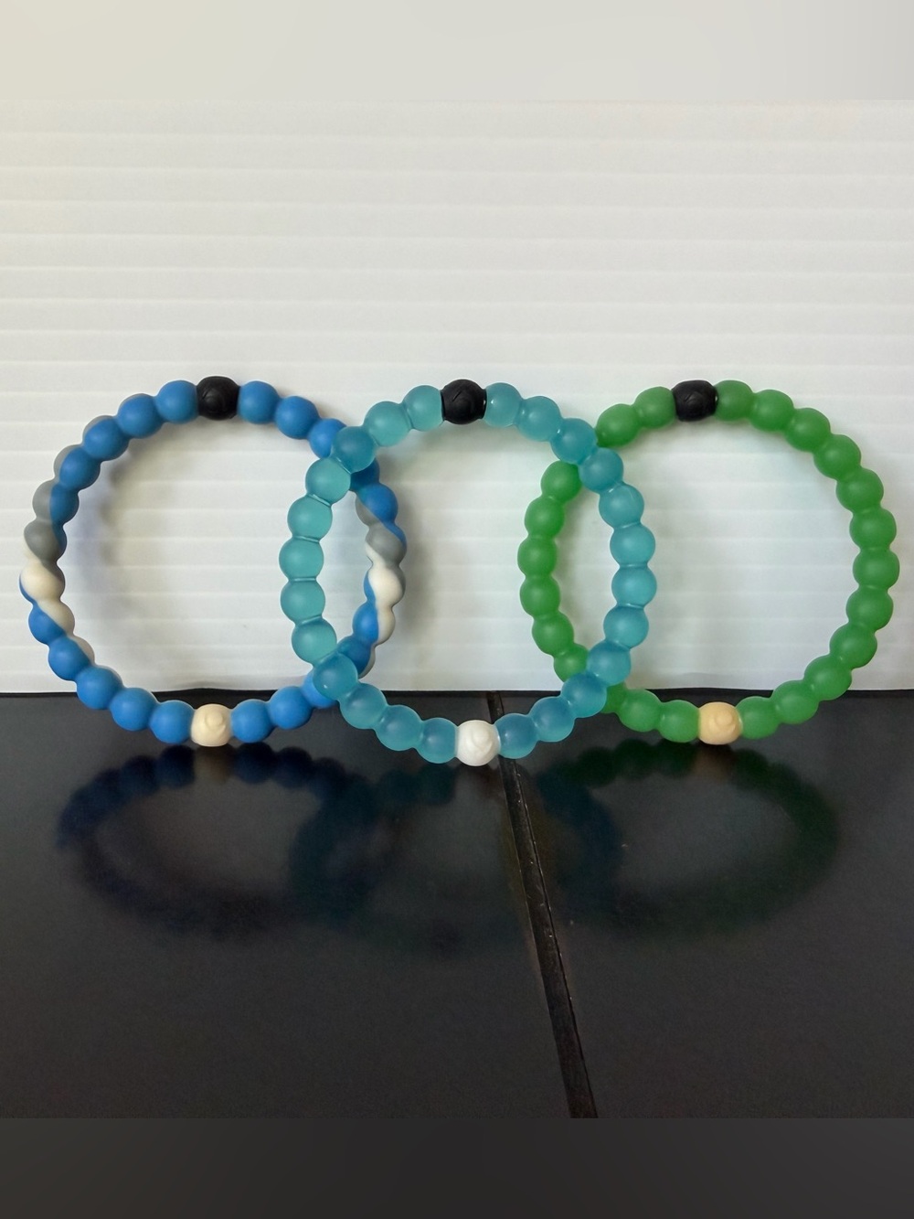 Blue & Green Lokai bracelets (set of 3) medium